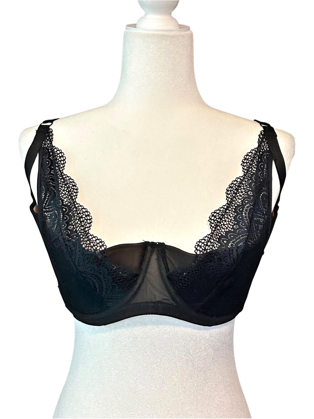 NWT Adore Me Kaia Unlined Bra Women’s SZ 38DDD in Black